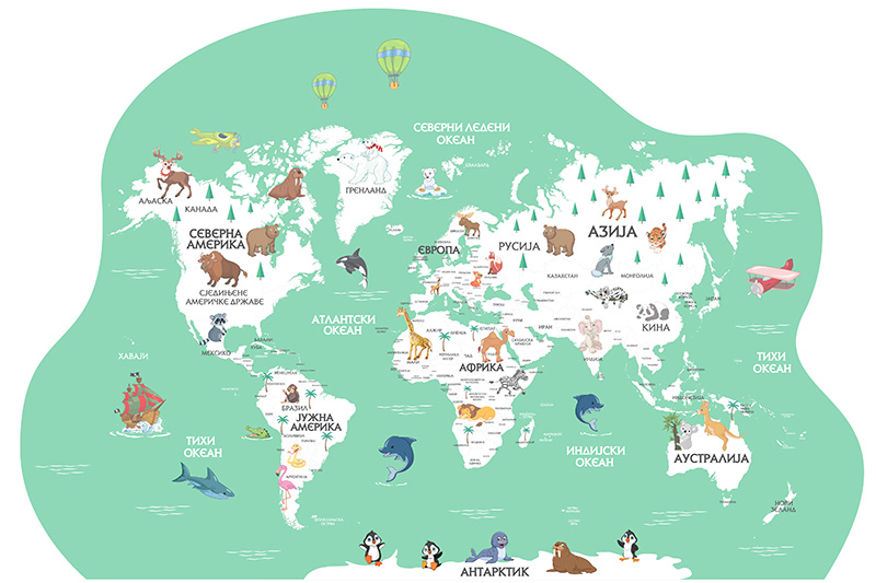 Mapa sveta 3 stiker